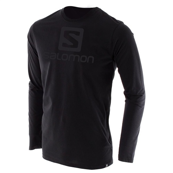 Salomon ACHIEVE LS M T-shirt Herr Svarta | 137580-QSR
