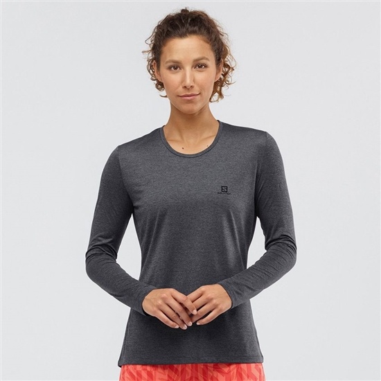 Salomon AGILE LS Midlayers Sweatshirt Dam Svarta | 408267-JVA