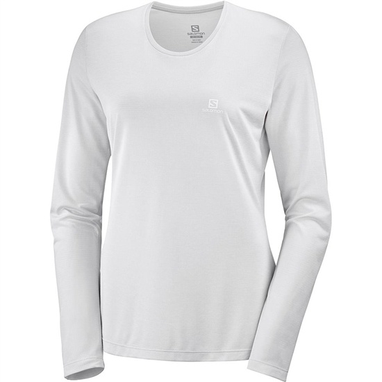 Salomon AGILE LS W Long Sleeve T-shirt Dam Ljusgrå | 129743-RYA