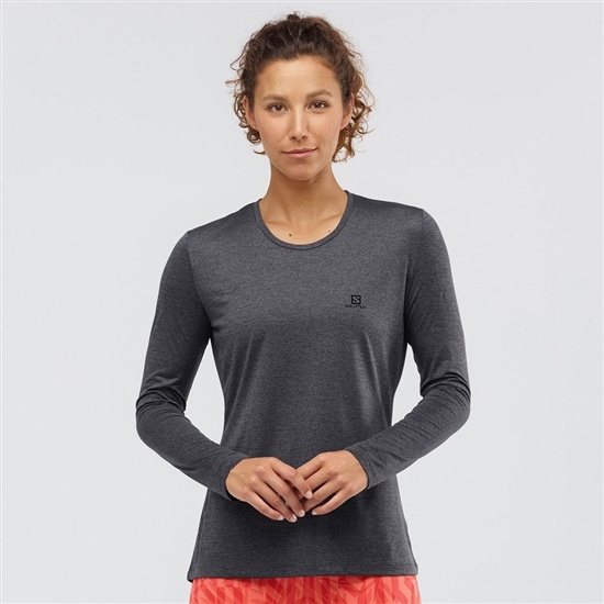 Salomon AGILE Long Sleeve T-shirt Dam Svarta | 938675-TXC
