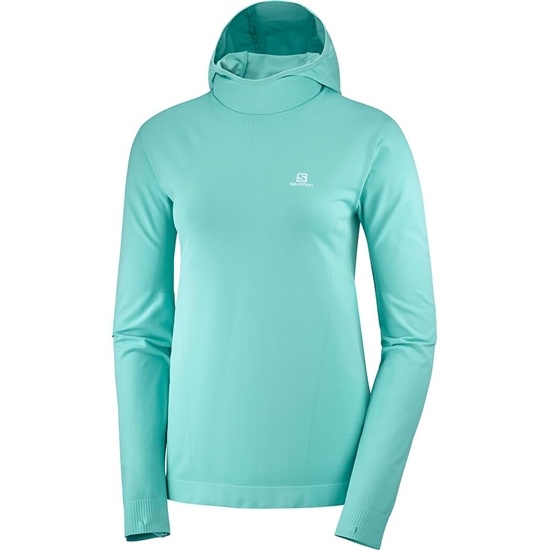 Salomon AGILE MID HOODIE W SEAMLESS Midlayers Hoodie Dam Turkos | 074163-DBR