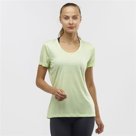 Salomon AGILE Road Running Kort Sleeve T-shirt Dam Gröna | 634589-VCO