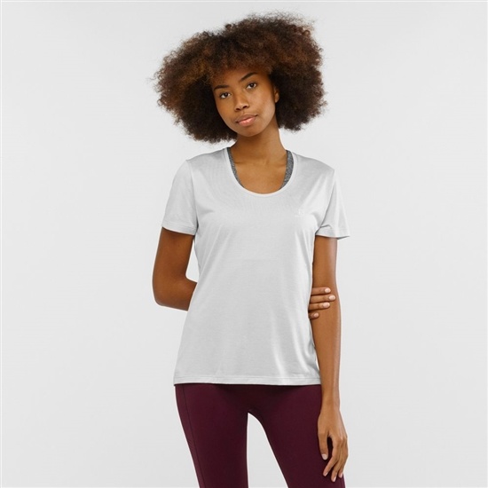 Salomon AGILE Road Running Kort Sleeve T-shirt Dam Vita | 751296-DCU