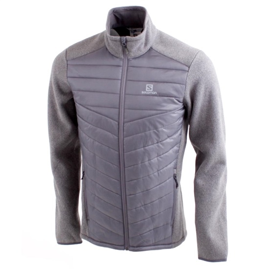 Salomon BISTRA HYBRID FZ M Midlayers Sweatshirt Herr Gray | 051269-XFJ