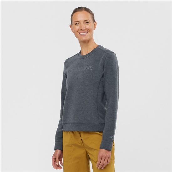 Salomon COMET CREW NECK PULL W Midlayers Sweatshirt Dam Mörkgrå | 479103-BJO