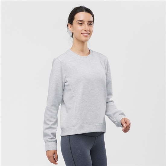 Salomon COMET CREW NECK PULL W Midlayers Sweatshirt Dam Grå | 853192-QDK