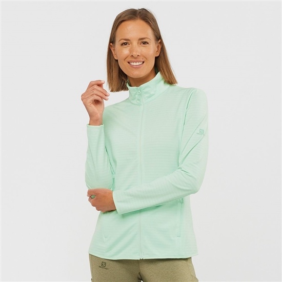 Salomon ESSENTIAL LIGHTWARM Full Zip Midlayer Jacket Midlayers Jacka Dam Blå | 604719-IPA