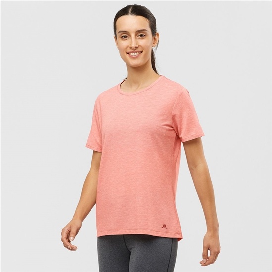 Salomon ESSENTIAL TENCEL T-shirt Dam Korall | 387415-OQV