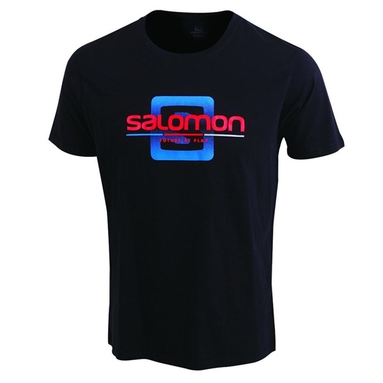 Salomon FINISH LINE SS M T-shirt Herr Svarta | 237684-MLS