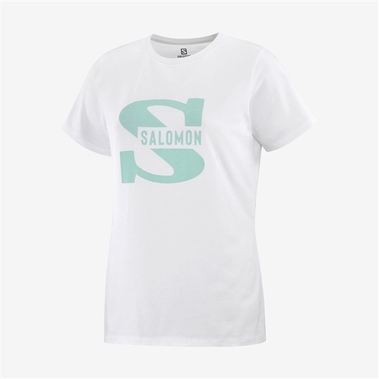 Salomon OUTLIFE BIG LOGO Kort Sleeve T-shirt Dam Vita | 342871-VDX