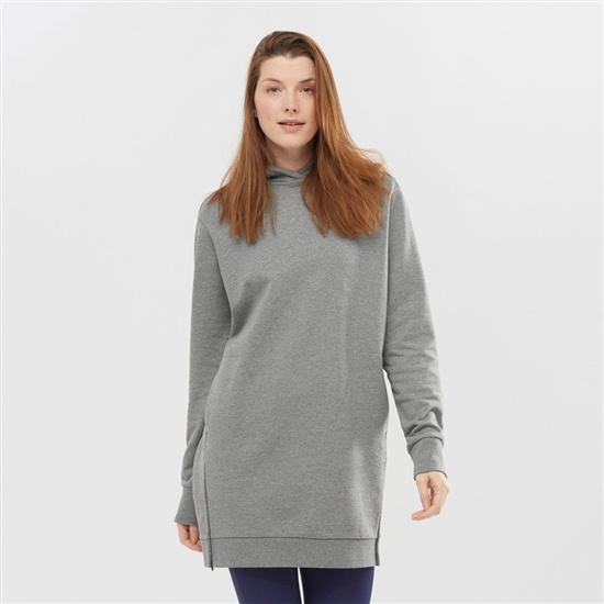 Salomon OUTLIFE DRESS W Dress Hoodie Dam Grå | 415083-IAH