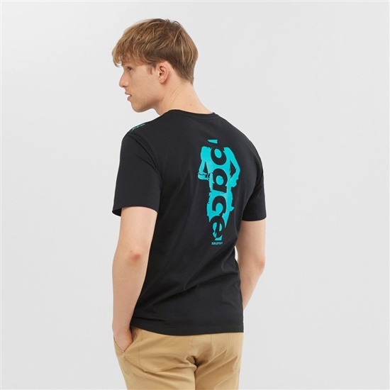 Salomon OUTLIFE GRAPHIC PACE SS M Kort Sleeve T-shirt Herr Svarta | 652917-HPF