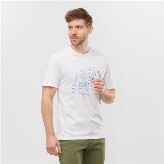 Salomon OUTLIFE GRAPHIC SALOMONOTONE SS M Kort Sleeve T-shirt Herr Vita | 017962-LYI