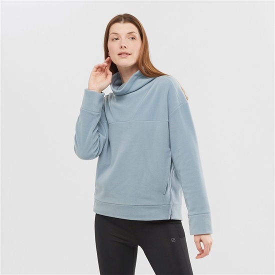 Salomon OUTLIFE MIDLAYER W Crewneck Sweatshirt Dam Blå | 615392-CQD