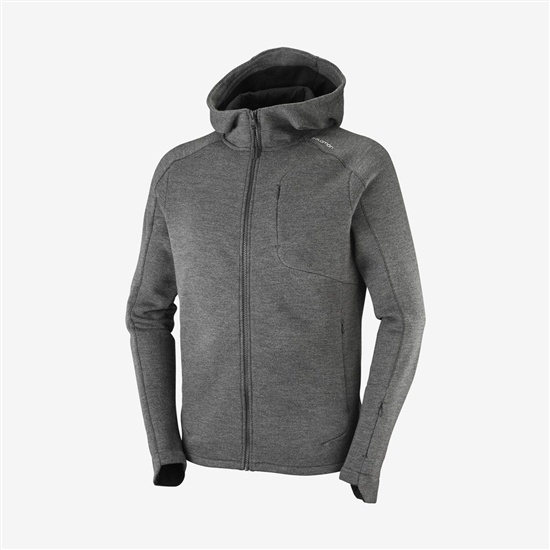 Salomon OUTLIFE TECH LS FZ MID HOODIE M Midlayers Sweatshirt Herr Grå | 204786-FUN