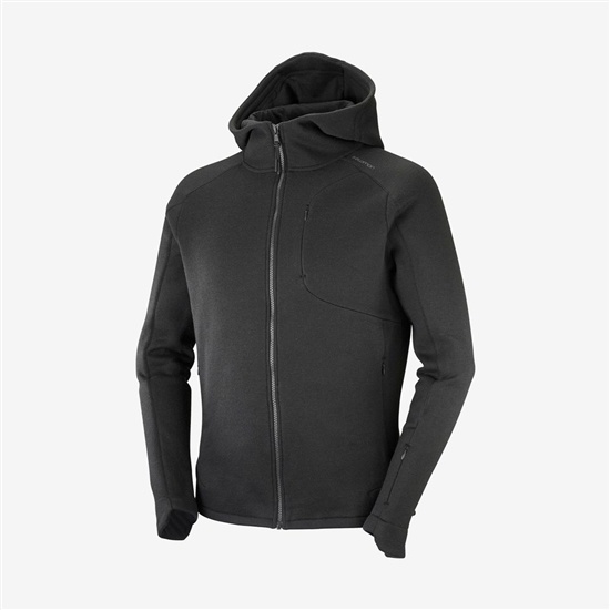 Salomon OUTLIFE TECH LS FZ MID HOODIE M Midlayers Hoodie Herr Svarta | 874513-PQL