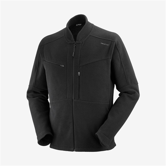 Salomon OUTLIFE ZIP FRONT MIDLAYER M Sportswear Hoodie Herr Svarta | 461752-RVZ