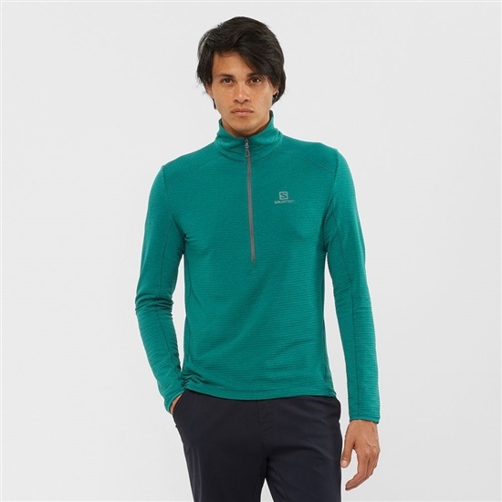 Salomon OUTLINE Midlayers Sweatshirt Herr Gröna | 750261-PWG