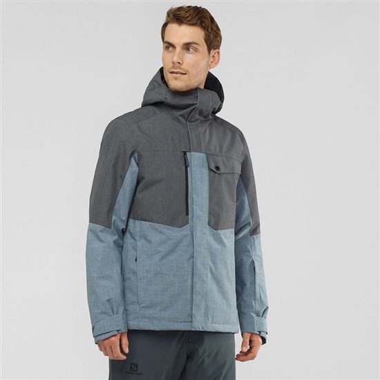 Salomon POWDERSTASH M Ski Jacka Herr Blå | 295316-YKD
