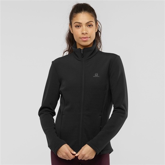 Salomon RADIANT FULL ZIP W Full Zip Midlayer Jacket Midlayers Jacka Dam Svarta | 309148-WVK