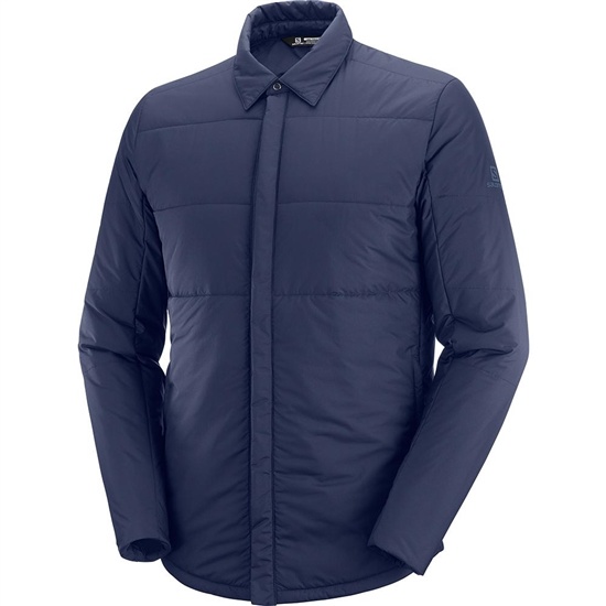 Salomon SNOWSHELTER INSULATED SHIRT M Midlayers Jacka Herr Marinblå | 187239-FJM