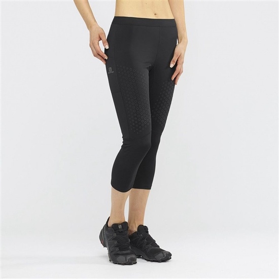 Salomon SUPPORT MID Leggings Dam Svarta | 937258-TQF
